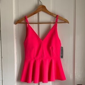 Olivaceous Hot Pink Peplum Cami NWT